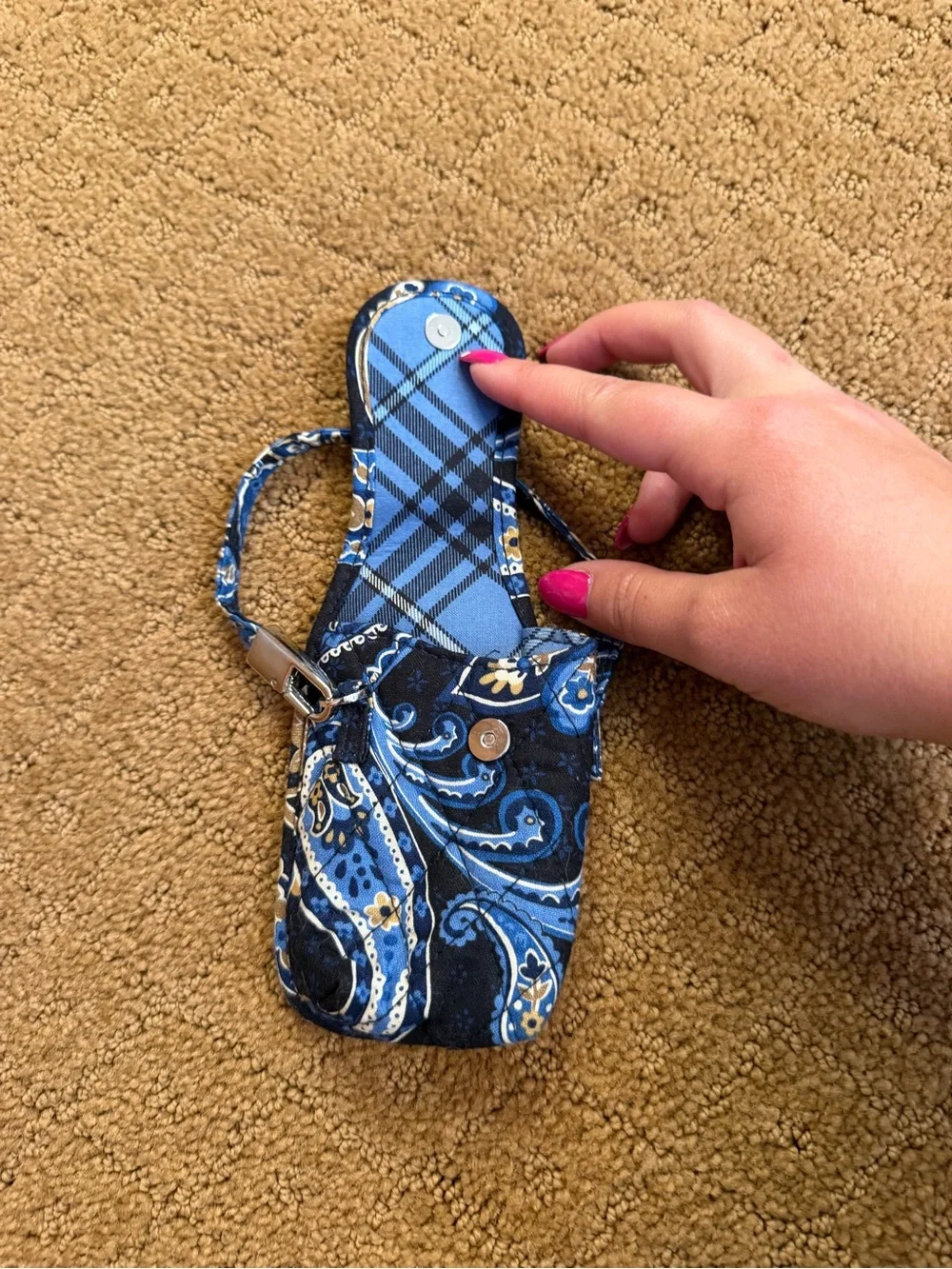 Vera Bradley Windsor Navy Cell Phone Flip Phone Holder